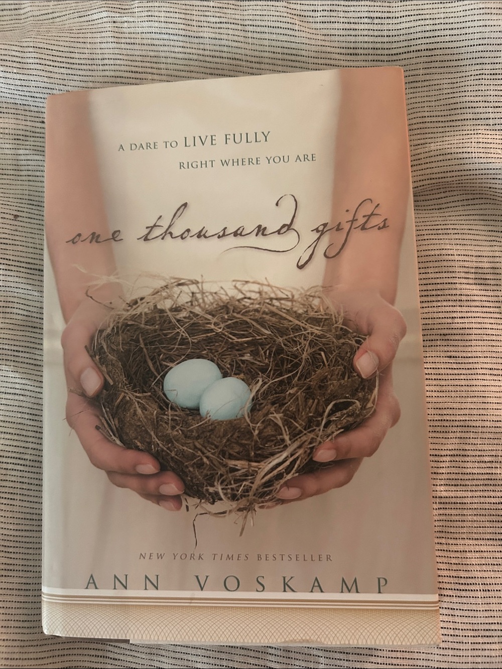 One Thousand Gifts Hardcover Book - Cream/Pale Blue